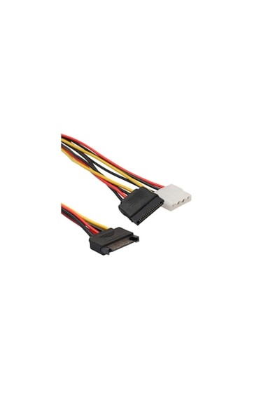 SOHO Cable 15 Pin SATA male to 4 Pin IDE female and SATA female, 18 cm, multicolor