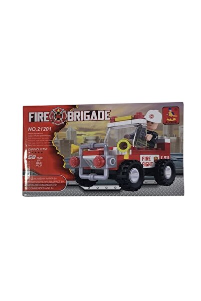 Bibilel Construction Set for Kids, Fire Truck, 58 Pieces