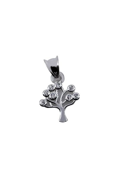 Flo Silver Pendant 925 Tree with Stones