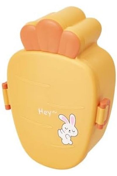 Twisoo Cute Rabbit Lunch Box for Kids - 900ml BPA-Free Food Grade PP, 3 Compartment Leakproof Lunchb