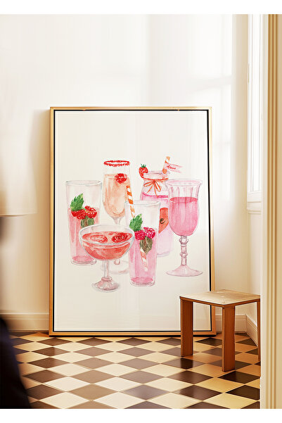 ARTHOUSECOLLECTIVE Pink Cocktails - Cocktail-uri roz - Poster cu cocktail - P...