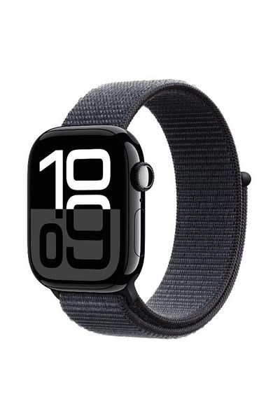 Apple Smartwatch Watch 10 GPS, Carcasa Jet Black Aluminium 42mm, ecran LTPO OLED, 64GB, curea Ink Sp