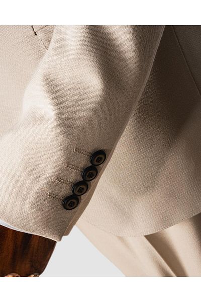echol Ech. 2344 Textured Narrow Striped Double Breasted Suit