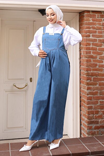 Missvalle Ολόσωμη φόρμα εγκυμοσύνης με τσέπη Kangaroo Light Blue 19248