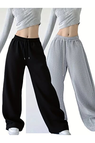 yx yustex sport Pantaloni de trening pentru femei, negru, gri, largi, mărime ...