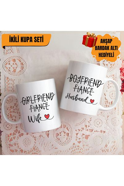 giftkonsept كوب هدية رومانسية للزوج والزوجة، كوب مطبوع في اتجاهين