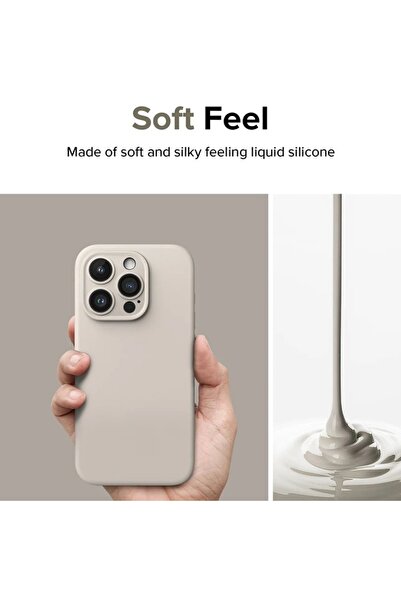 OEM Husă de protecție pentru iPhone 15 Pro, ușoară, silicon flexibil magnetic, G141, microfibră, piatră