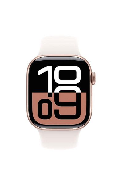 Apple Smartwatch Watch 10 GPS, Rose Gold Aluminium Case 42mm, LTPO OLED Screen, 64GB, Light Blush Si
