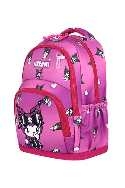 BGT BEGATİ Kuromi Patterned Triple Children's Primary School Bag (Bag.Thermal Nutrition.Pencil Holder)