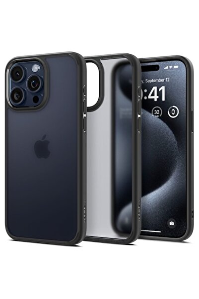 SOFAL Husă din silicon pentru iPhone 15 Pro (negru înghețat)