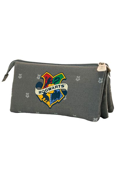 Harry Potter Harry Potter - Hogwarts pencil case, gray, unequipped, 3 compartments, rectangular, 23 x 11.5 cm