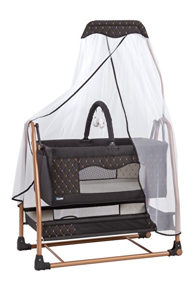 HALL BREATHE Siyah C-1100 Nurcan Gold Plus Bebek Beşiği, şık ve konforlu uyku...