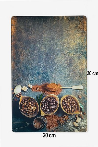 Jenisa Glass Cutting Board Non-Slip Base 30X20Cm - Brown