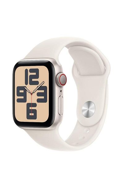 Apple Smartwatch Watch SE (2024), GPS, Cellular, Starlight Aluminium, 40mm