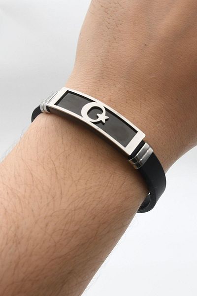 Prestige Moon Star - Moon Star Stainless Steel and Leather Bracelet 902116