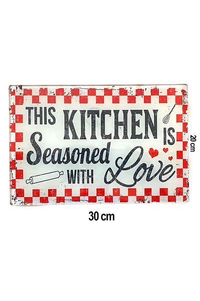 Jenisa Glass Cutting Board Non-Slip Base 30X20Cm - Red