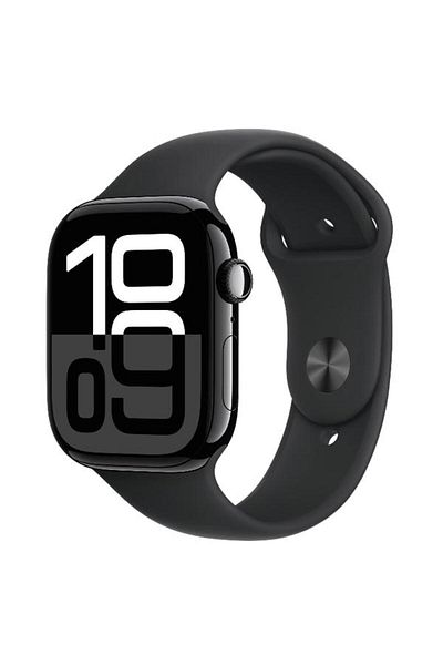 Apple Smartwatch Watch 10 GPS, Jet Black Aluminium 46mm, LTPO OLED, 64GB, Black Sport Band M/L