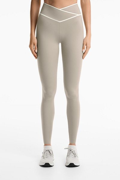 Oysho Perfect-adapt crossover V-cut waist 65cm ankle-length leggings