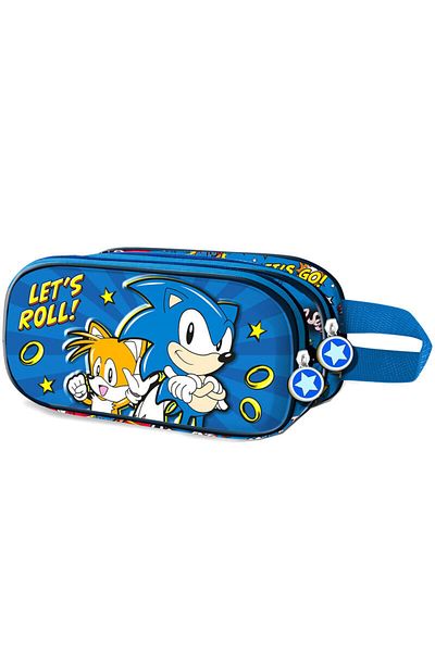 Sonic Penar The Hedgehog, si Tails, design 3D, 2 compartimente, 22 x 10 x 6.5 cm