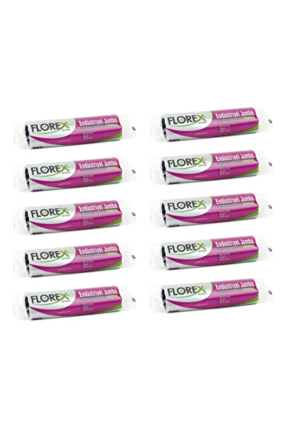 Florex Endüstriyel Battal/Jumbo Boy Çöp Torbası 80x110 cm 10'lu Rulo Siyah 10...
