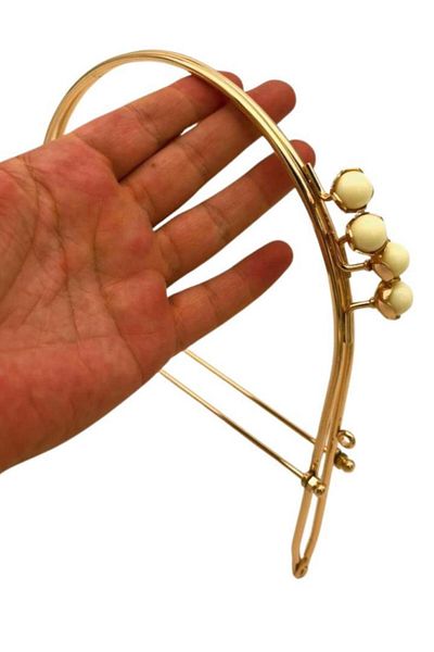 angel çanta aksesuar Angel Bag Accessory 19 cm Light Gold Color D Model Cream Double Ball Bag Clip, Purse Burs