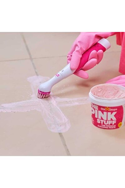 THE PINK STUFF فرشاة التنظيف بينك ستاف مع 4 رؤوس تعمل بالبطارية مبتكرة وفعالة مصممة لتسهيل عملية التنظيف
