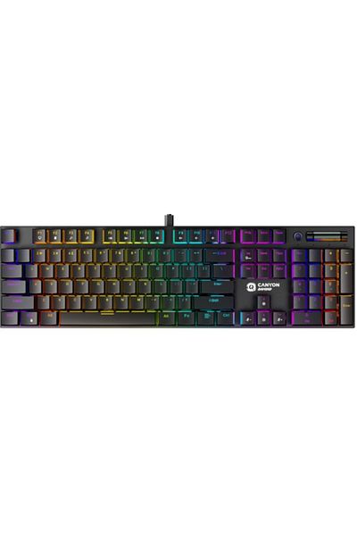 CANYON Tastatura Cometstrike TKL GK-55, Cu fir, USB, iluminat RGB (Negru)