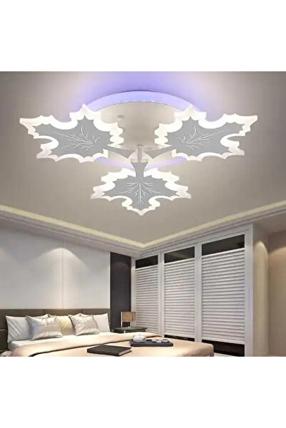 LED CONCEPT LED chandelier with 3 types of light and remote control, white, round, 80W, dimmable + RGB, 58x58x9cm