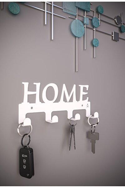 HALL BREATHE Beyaz Metal Anahtar Askısı, Dekoratif ve Şık Anahtarlık Askısı, ...