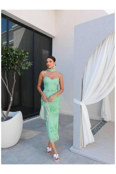 PG GİYİM Rochie din tul căptușită cu șal-206222