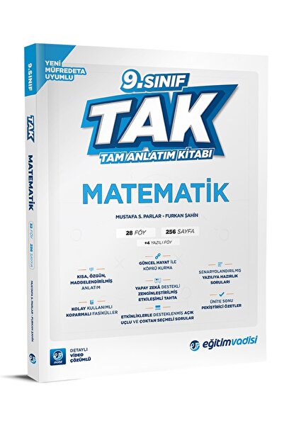 Eğitim Vadisi 2025 9. Sınıf Matematik Tak Tam Anlatım Kitabı