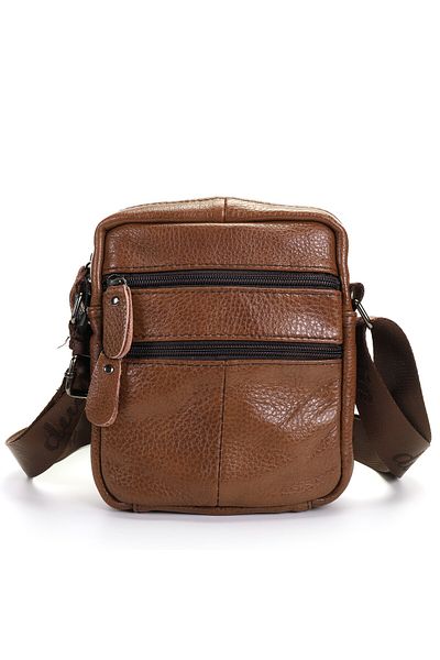 Dudlin Men's brown leather shoulder bag