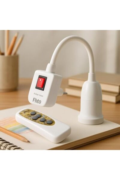 Generic حامل مصباح محمول مع جهاز تحكم عن بعد - حامل مصباح لولبي مرن - يتميز بمفتاح تشغيل/إيقاف