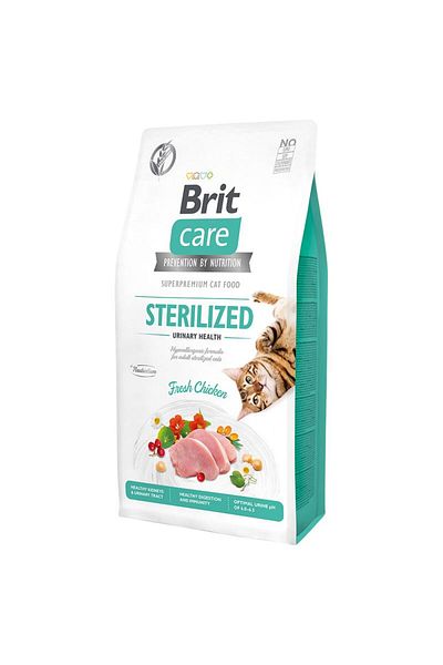 Brit Care Sterilized Urinary Health, hrana uscata pentru pisici, Pui, 2 kg
