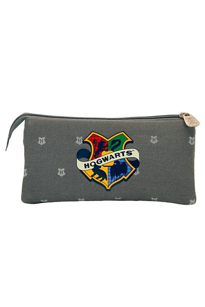Harry Potter Harry Potter - Hogwarts pencil case, gray, unequipped, 3 compartments, rectangular, 23 x 11.5 cm