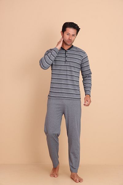 Redline Brink Regular Gray Men's Long Sleeve Pajama Set