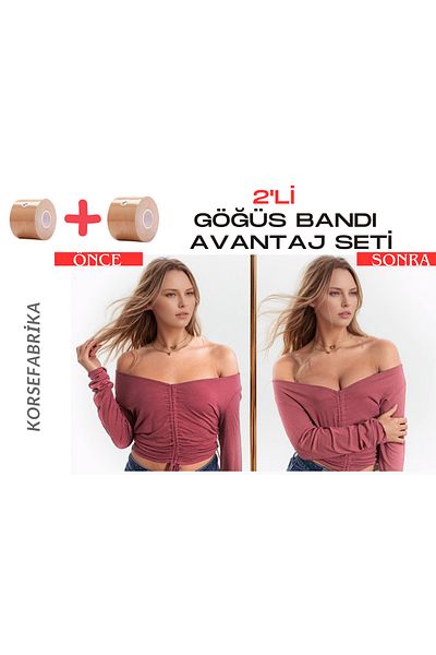 korsefabrika trend mood store 2 Pack Push up Effective Non-Slip Invisible Adhesive Breast Lift Tape 5 m Length 5 cm Width