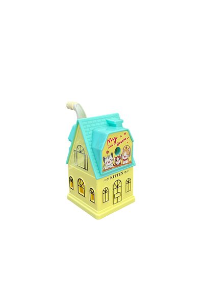 Brons Cute House Patterned Table Top Pencil Sharpener with Arms