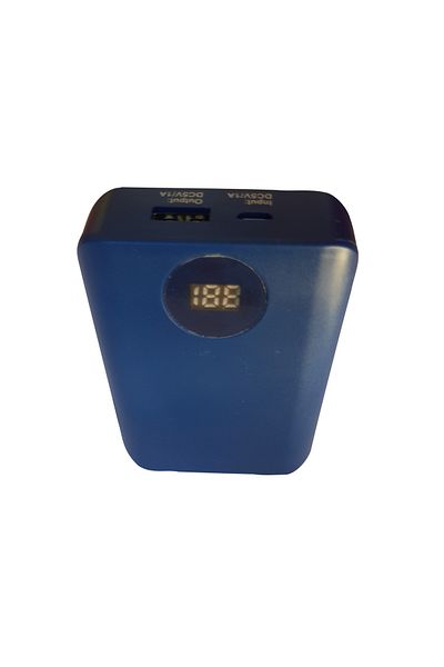 K KATHODE Portable external battery 2600 mAh, 1 USB charging port, digital LED display, blue, K KATHODE