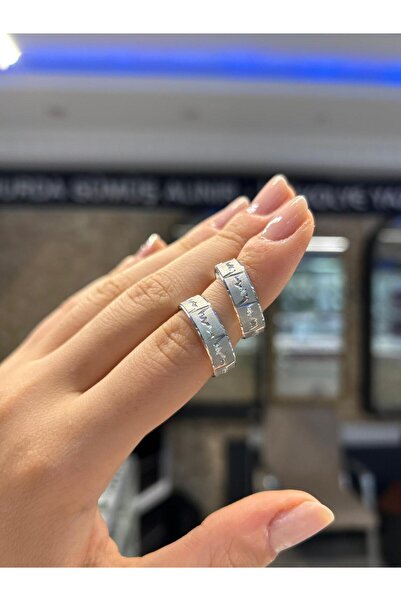 gümüşe dair 925 Ayar Gümüş Parlak Nabız Model Kadın Alyans