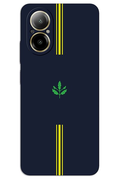 MRCİLETİSİM Realme 12 Lite Case Hd Pattern Printed Back Cover - Yellow Navy Blue