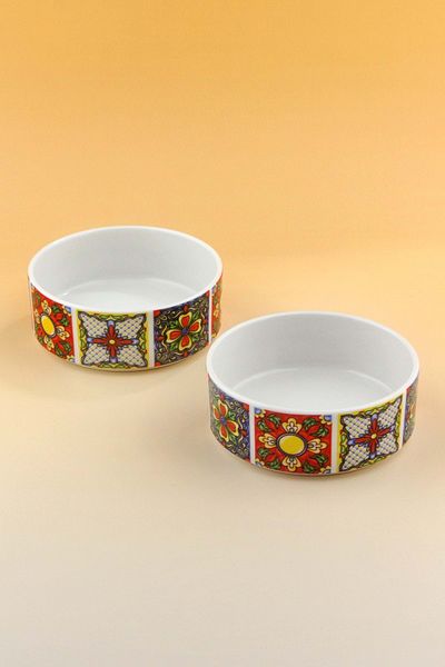 Bursa Porselen Dekor Tile Porcelain Double Bowl