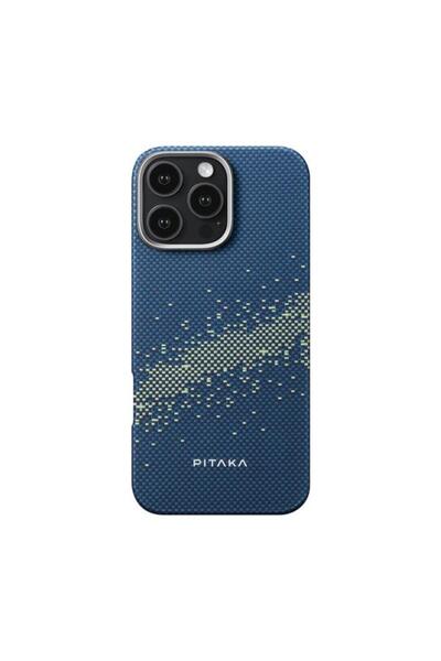 PITAKA Carcasa Tactile Woven compatibila cu iPhone 16 Pro Max, Albastru