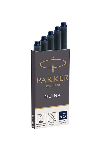 Parker 5-Piece Quink Fountain Pen Refills Blue-Black