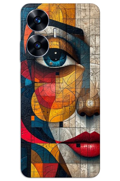 MRCİLETİSİM Realme C55 Case Hd Pattern Printed Back Cover - Art Face