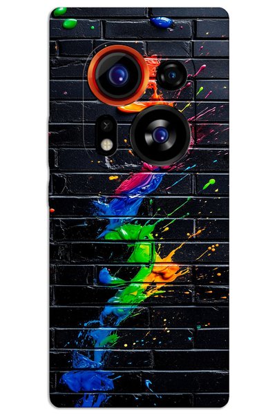 MRCİLETİSİM حافظة Tecno Phantom X2 Pro ذات غطاء خلفي مطبوع بنمط HD - فرشاة
