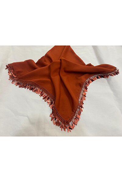 Cenk Tığ Oyası Oval Pullu Koyu Kiremit-748 Yazma 4 Kenar İşlemeli