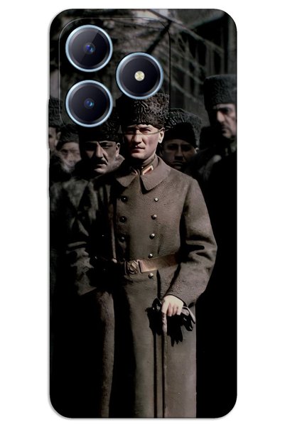 MRCİLETİSİM Realme Note 50 Case Hd Pattern Printed Back Cover - Atatürk Kalpak