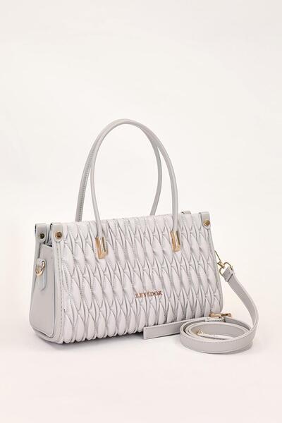 Levidor A.Grey Embossed Diamond Pattern Handbag