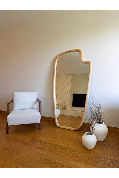 EFFE YAPI DEKOR DOĞAL AHŞAP ÇERÇEVELİ 180X100 CM ( NATUREL ) AYAKLI BOY AYNASI